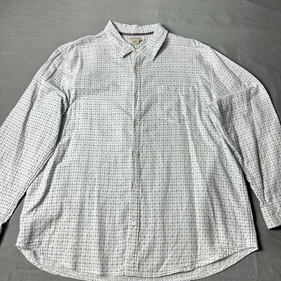 carbon 2 cobalt Shirt Men 2XL White Geometric Cotton Long Sleeve Button Up - Picture 1 of 11